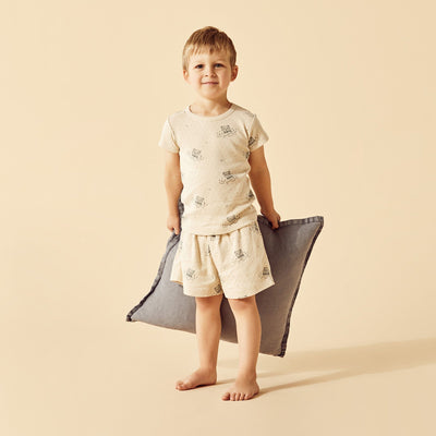 Wilson & Frenchy - Organic Pointelle Short Sleeved Pyjamas Little Bear Short Sleeve Pyjamas Wilson & Frenchy 