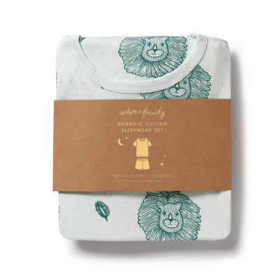 Wilson & Frenchy - Organic Pointelle Short Sleeved Pyjamas Little Lion Short Sleeve Pyjamas Wilson & Frenchy 