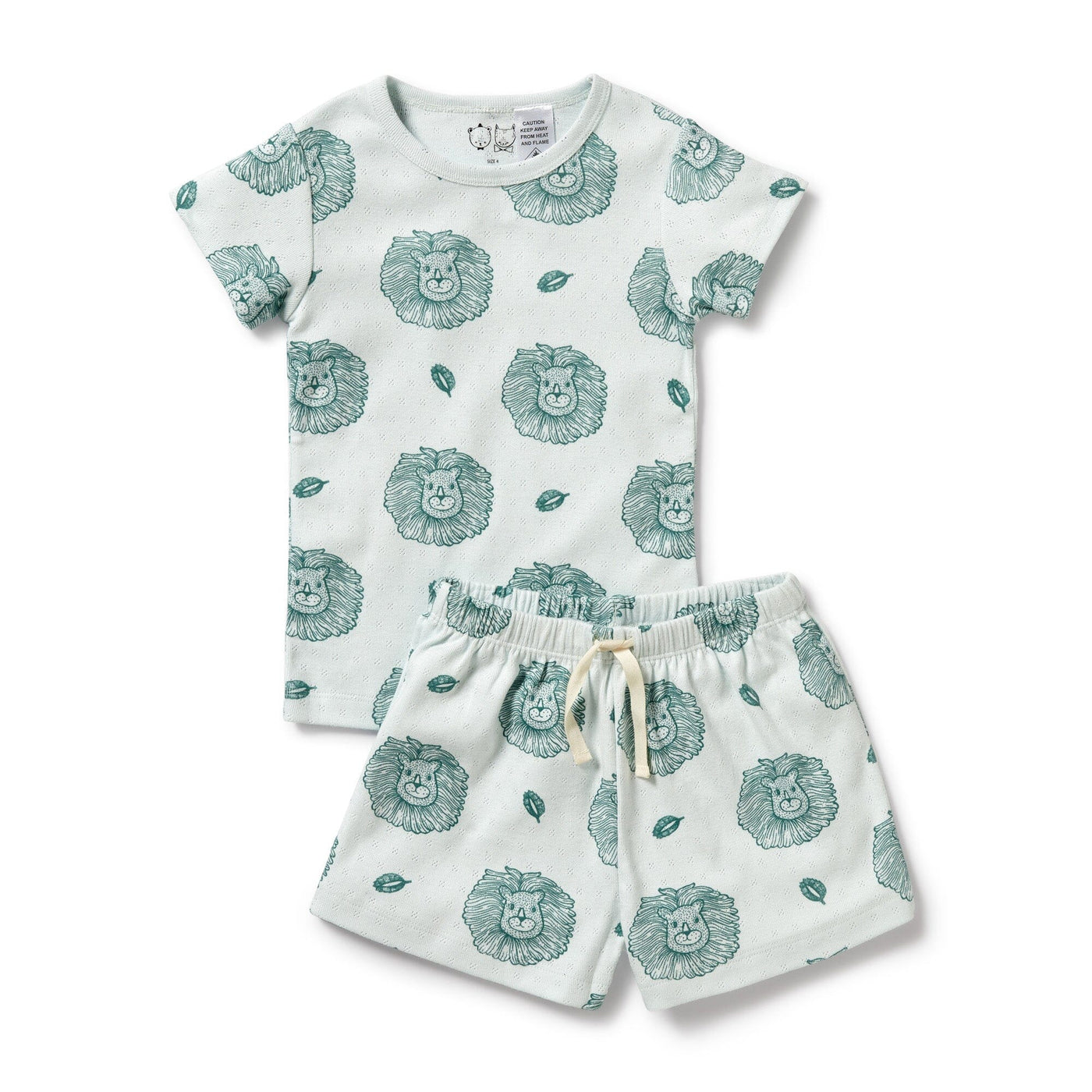 Wilson & Frenchy - Organic Pointelle Short Sleeved Pyjamas Little Lion Short Sleeve Pyjamas Wilson & Frenchy 