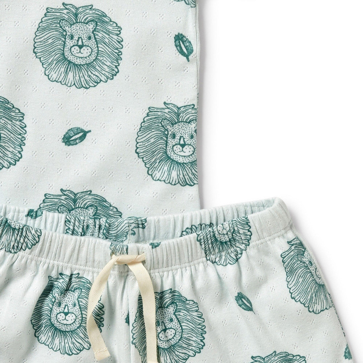 Wilson & Frenchy - Organic Pointelle Short Sleeved Pyjamas Little Lion Short Sleeve Pyjamas Wilson & Frenchy 