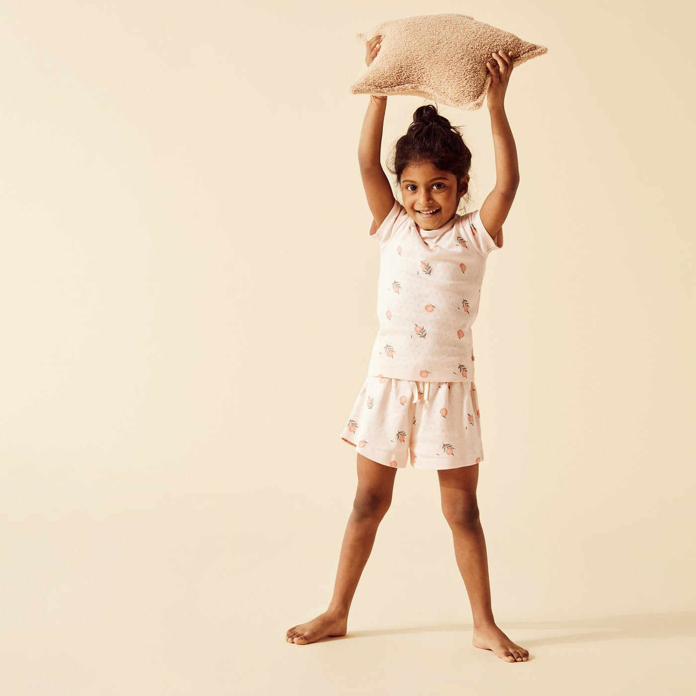 Wilson & Frenchy - Organic Pointelle Short Sleeved Pyjamas Peaches Short Sleeve Pyjamas Wilson & Frenchy 