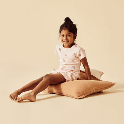 Wilson & Frenchy - Organic Pointelle Short Sleeved Pyjamas Peaches Short Sleeve Pyjamas Wilson & Frenchy 