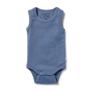 Wilson & Frenchy - Organic Pointelle Singlet Bodysuit Rain Drop