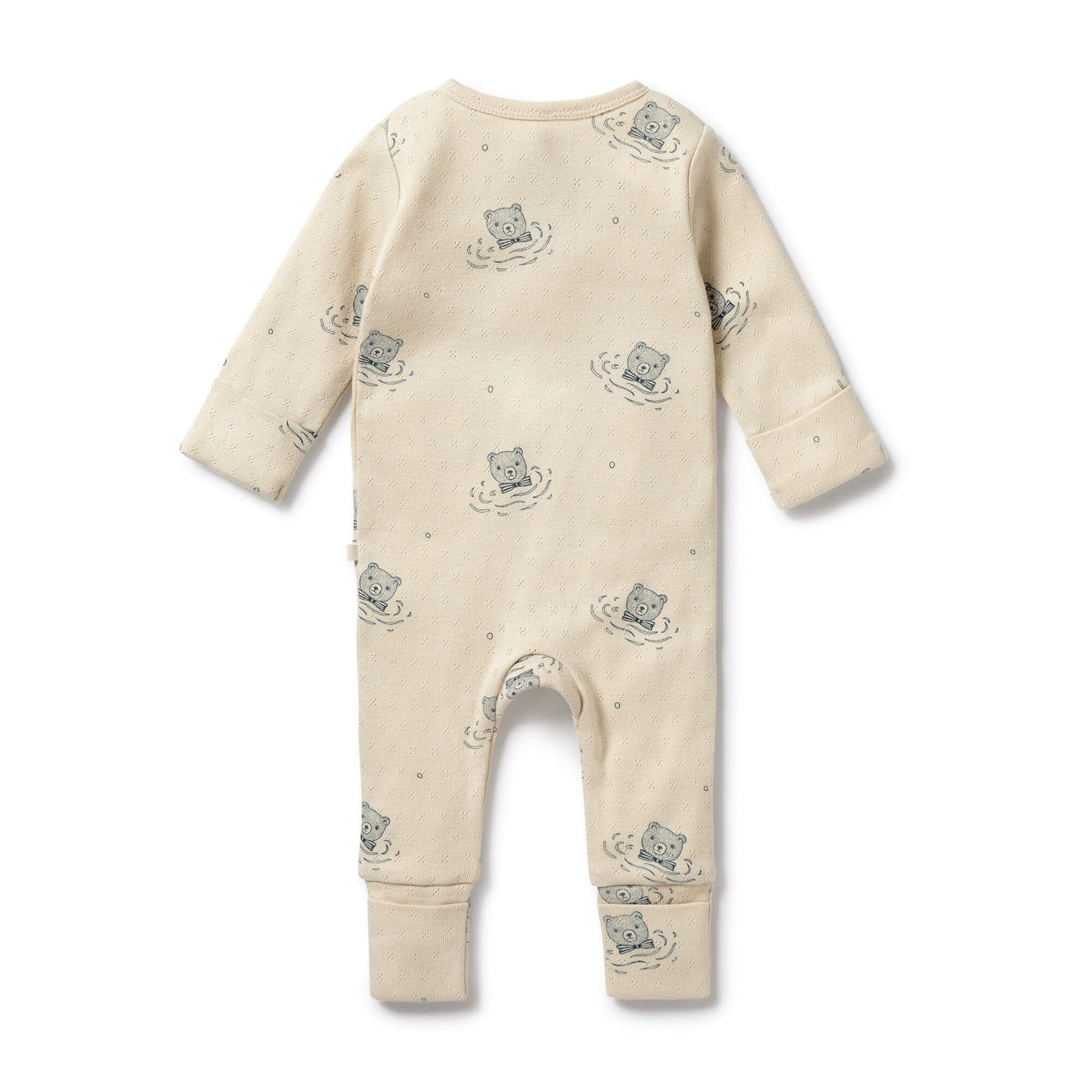 Wilson & Frenchy - Organic Pointelle Zipsuit with Feet Little Bear Zipsuit Wilson & Frenchy 