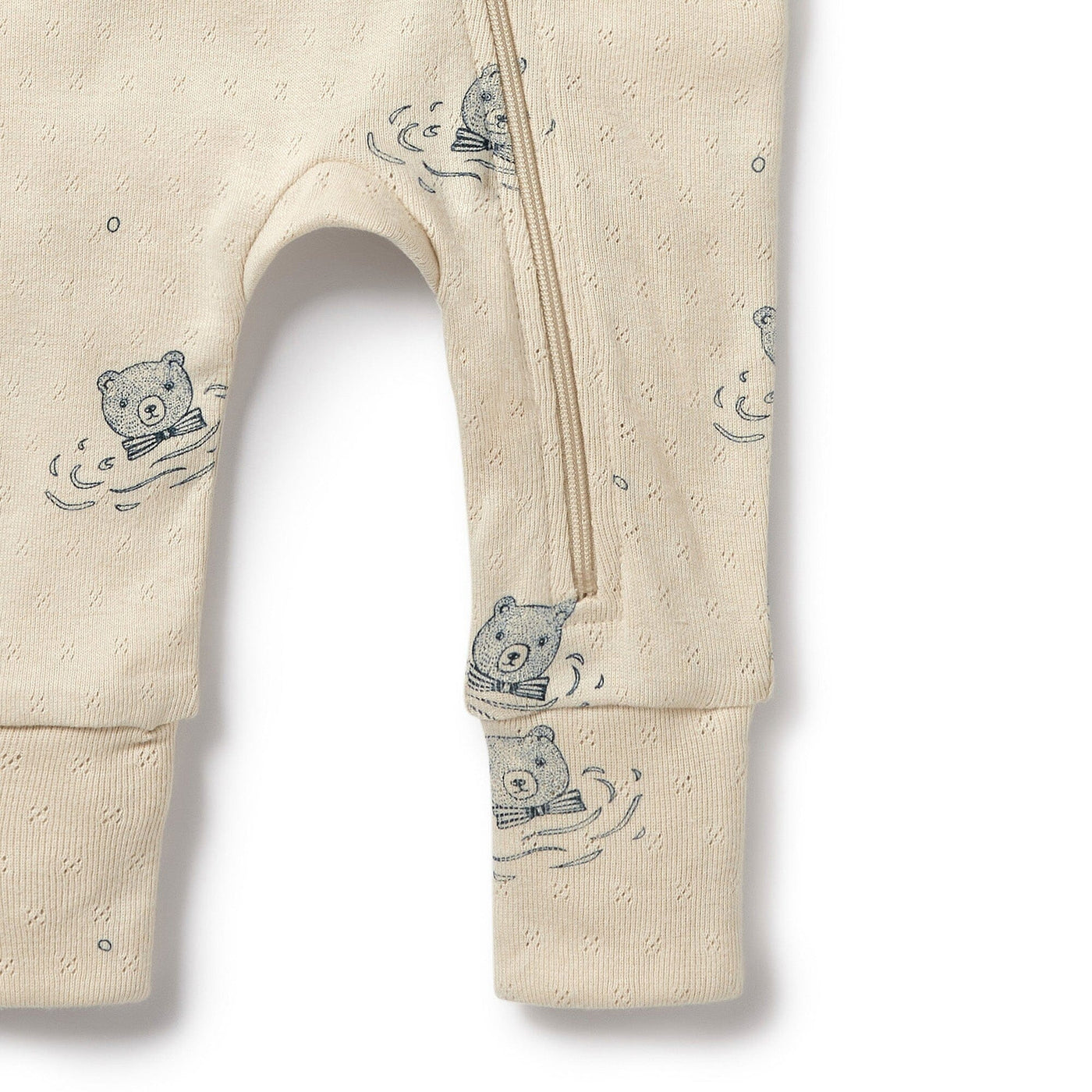 Wilson & Frenchy - Organic Pointelle Zipsuit with Feet Little Bear Zipsuit Wilson & Frenchy 