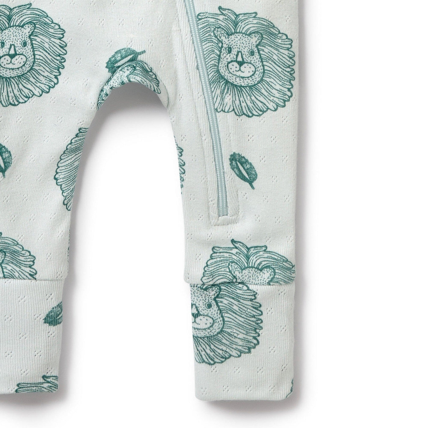 Wilson & Frenchy - Organic Pointelle Zipsuit with Feet Little Lion Zipsuit Wilson & Frenchy 