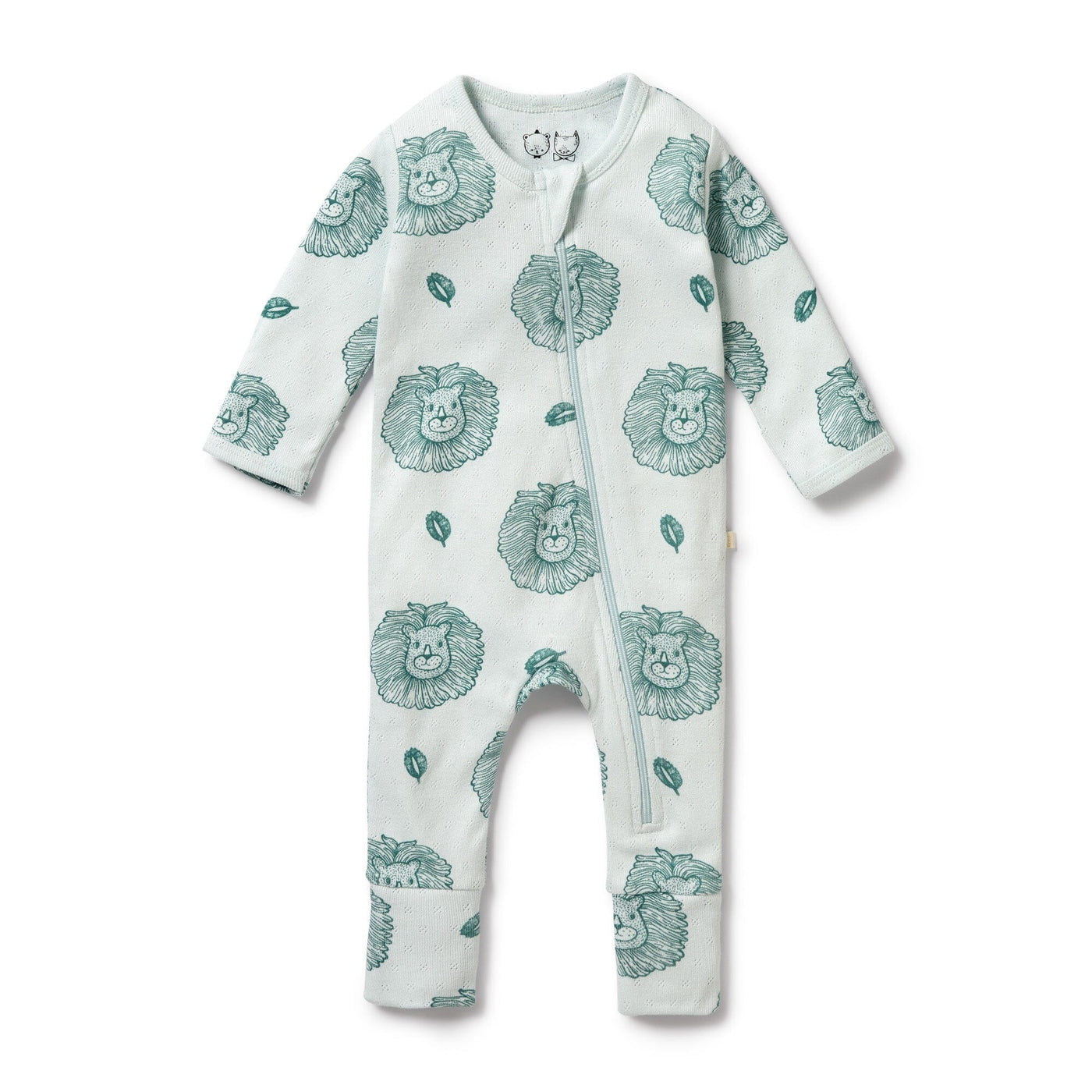 Wilson & Frenchy - Organic Pointelle Zipsuit with Feet Little Lion Zipsuit Wilson & Frenchy 