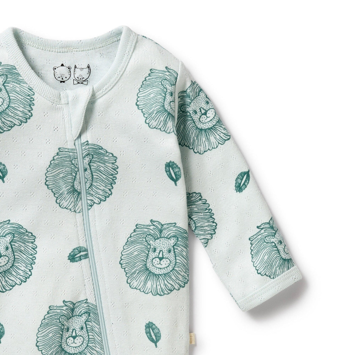 Wilson & Frenchy - Organic Pointelle Zipsuit with Feet Little Lion Zipsuit Wilson & Frenchy 