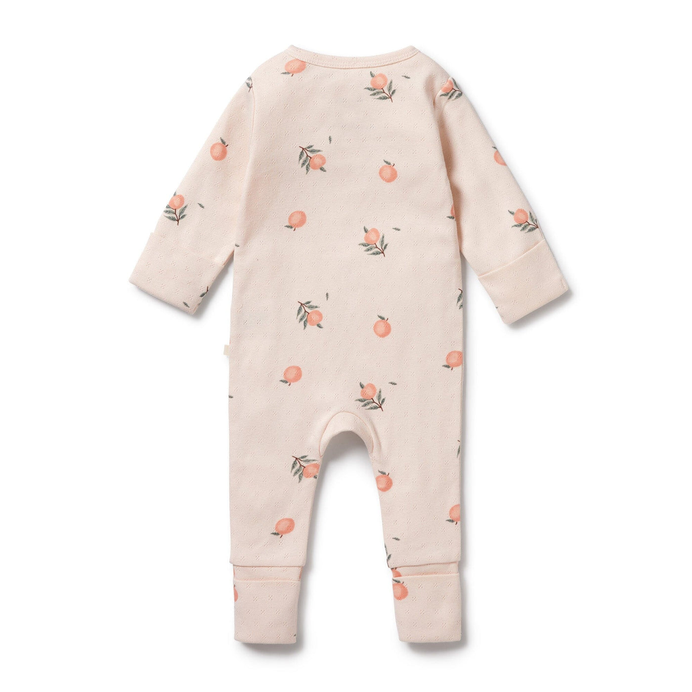 Wilson & Frenchy - Organic Pointelle Zipsuit with Feet Peaches Zipsuit Wilson & Frenchy 