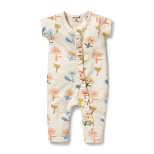 Wilson & Frenchy - Organic Ruffle Zipsuit Cookie Cut