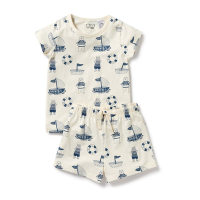 Wilson & Frenchy - Organic Short Sleeved Pyjamas Nautical Bear Short Sleeve Pyjamas Wilson & Frenchy 