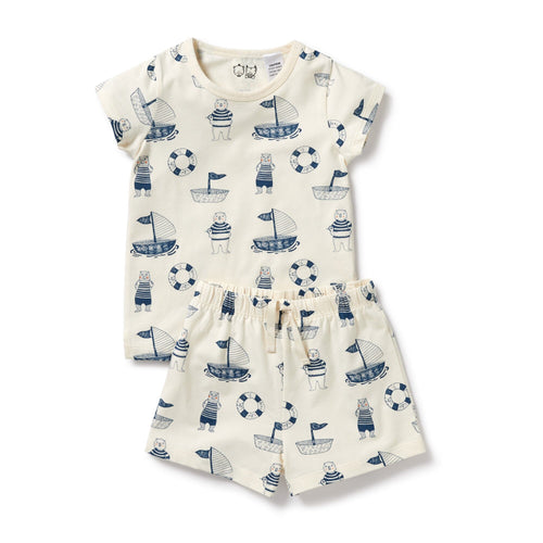 Wilson & Frenchy - Organic Short Sleeved Pyjamas Nautical Bear