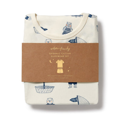 Wilson & Frenchy - Organic Short Sleeved Pyjamas Nautical Bear Short Sleeve Pyjamas Wilson & Frenchy 