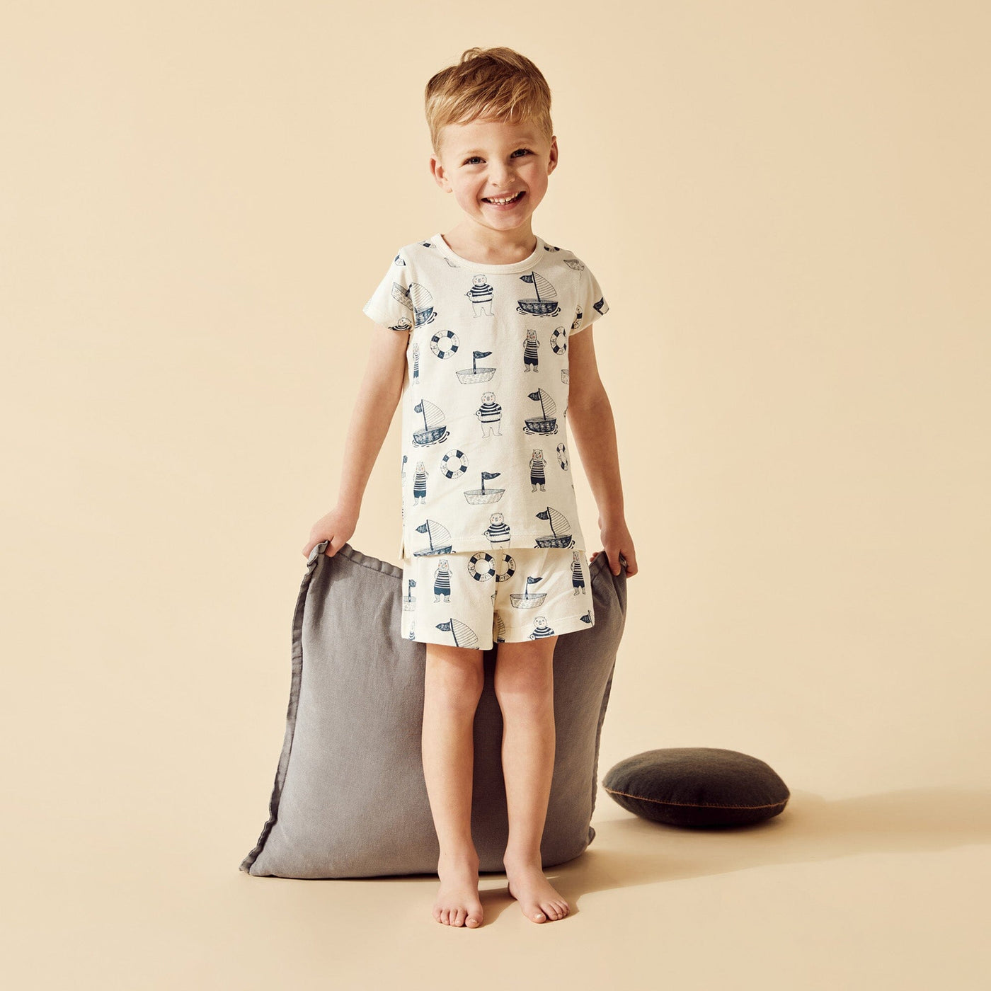 Wilson & Frenchy - Organic Short Sleeved Pyjamas Nautical Bear Short Sleeve Pyjamas Wilson & Frenchy 