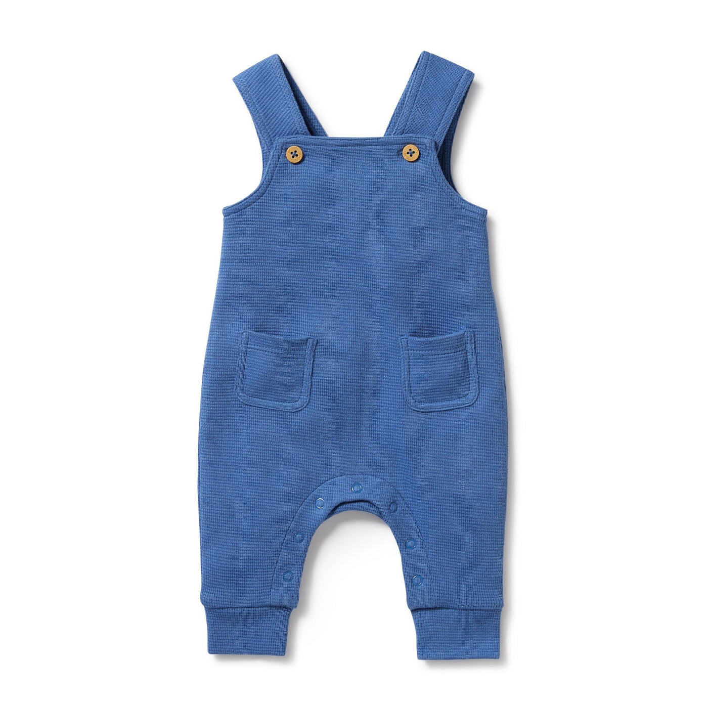 Wilson & Frenchy Organic Waffle Overall - Brilliant Blue Overalls Wilson & Frenchy 