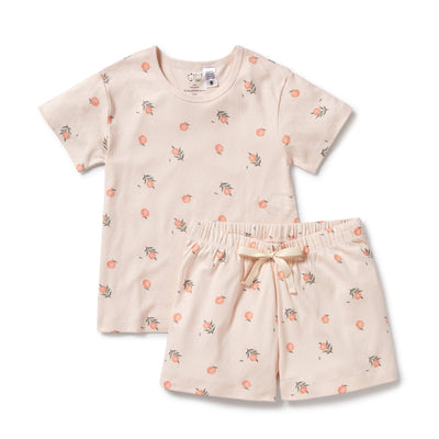 Wilson & Frenchy - Organic Women's Short Sleeved Pyjamas Peaches Short Sleeve Pyjamas Wilson & Frenchy 