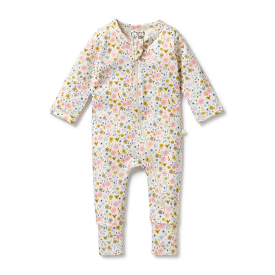 Wilson & Frenchy - Organic Zipsuit with Feet Ava Floral Zipsuit Wilson & Frenchy 