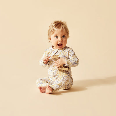 Wilson & Frenchy - Organic Zipsuit with Feet Little Meadow Zipsuit Wilson & Frenchy 