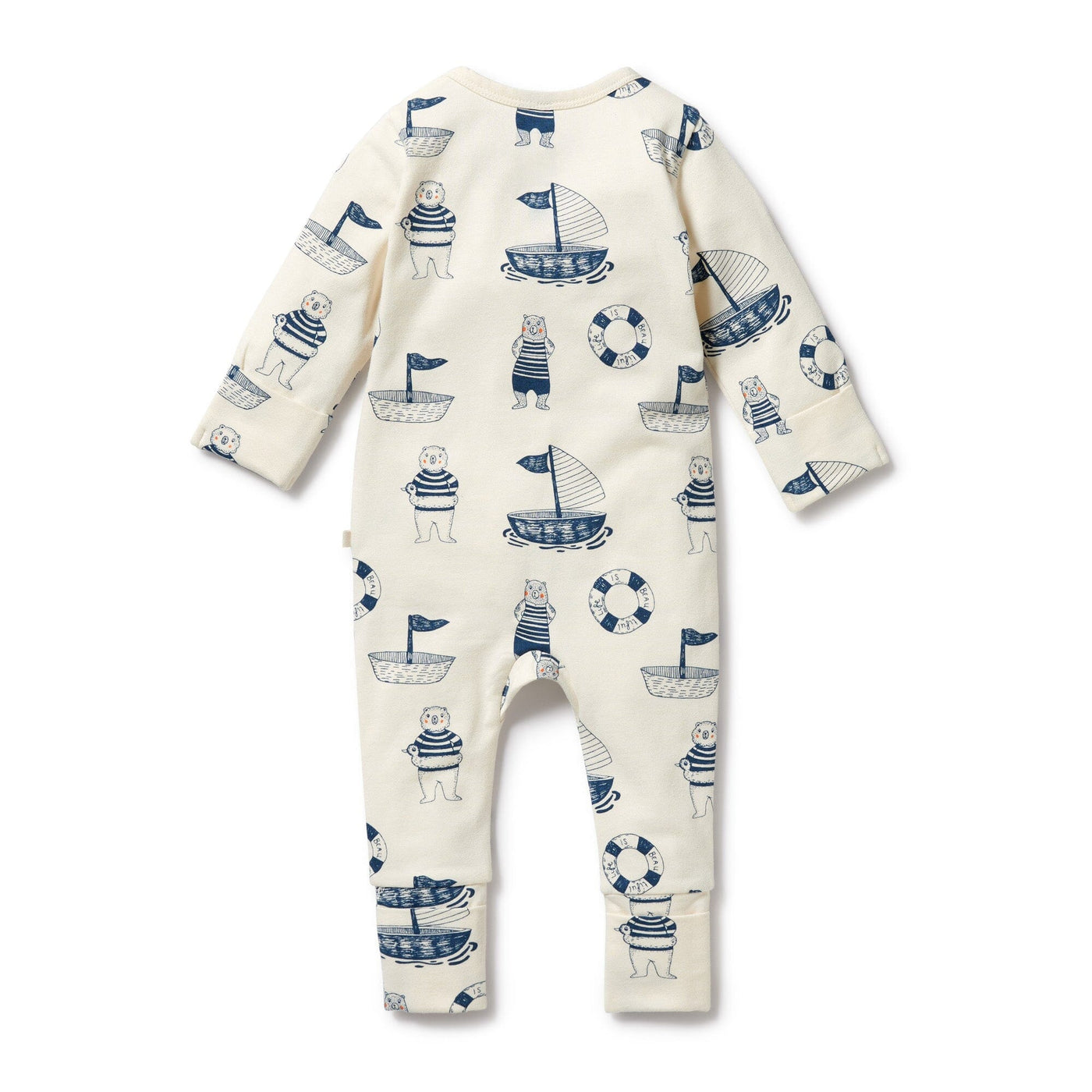 Wilson & Frenchy - Organic Zipsuit with Feet Nautical Bear Zipsuit Wilson & Frenchy 