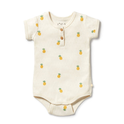 Wilson & Frenchy - Piney Pals Organic Pointelle Henley Bodysuit Bodysuit Wilson & Frenchy 