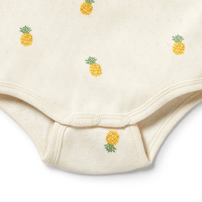 Wilson & Frenchy - Piney Pals Organic Pointelle Henley Bodysuit Bodysuit Wilson & Frenchy 
