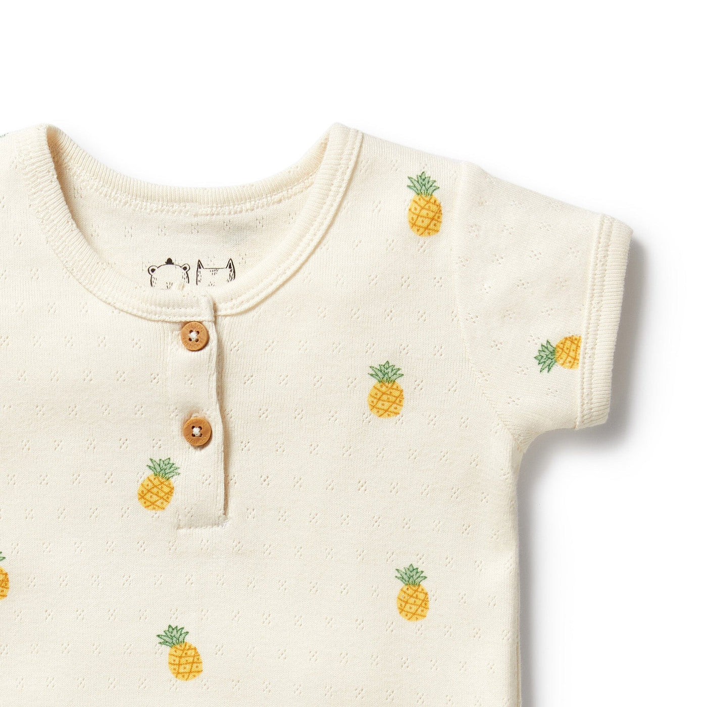Wilson & Frenchy - Piney Pals Organic Pointelle Henley Bodysuit Bodysuit Wilson & Frenchy 