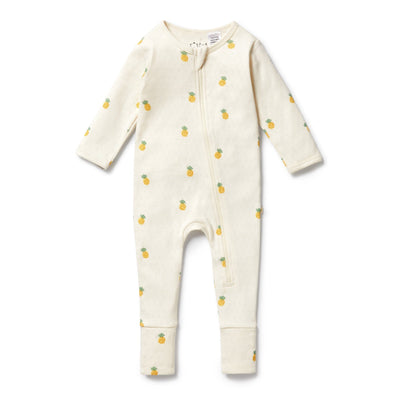 Wilson & Frenchy - Piney Pals Organic Pointelle Zipsuit with Feet Zipsuit Wilson & Frenchy 