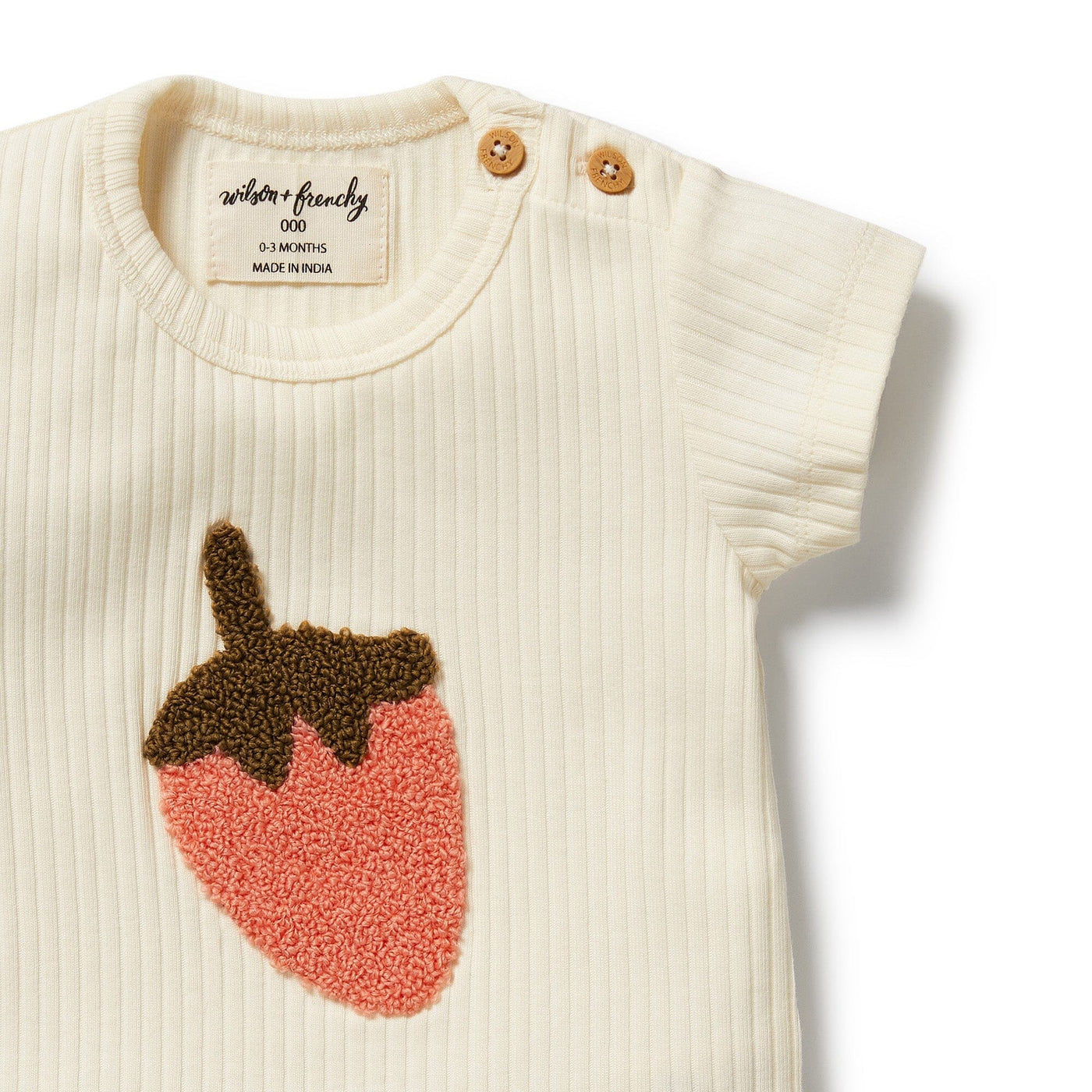 Wilson & Frenchy - Strawberry Kisses Embroidered Organic Tee Short Sleeve T-Shirt Wilson & Frenchy 