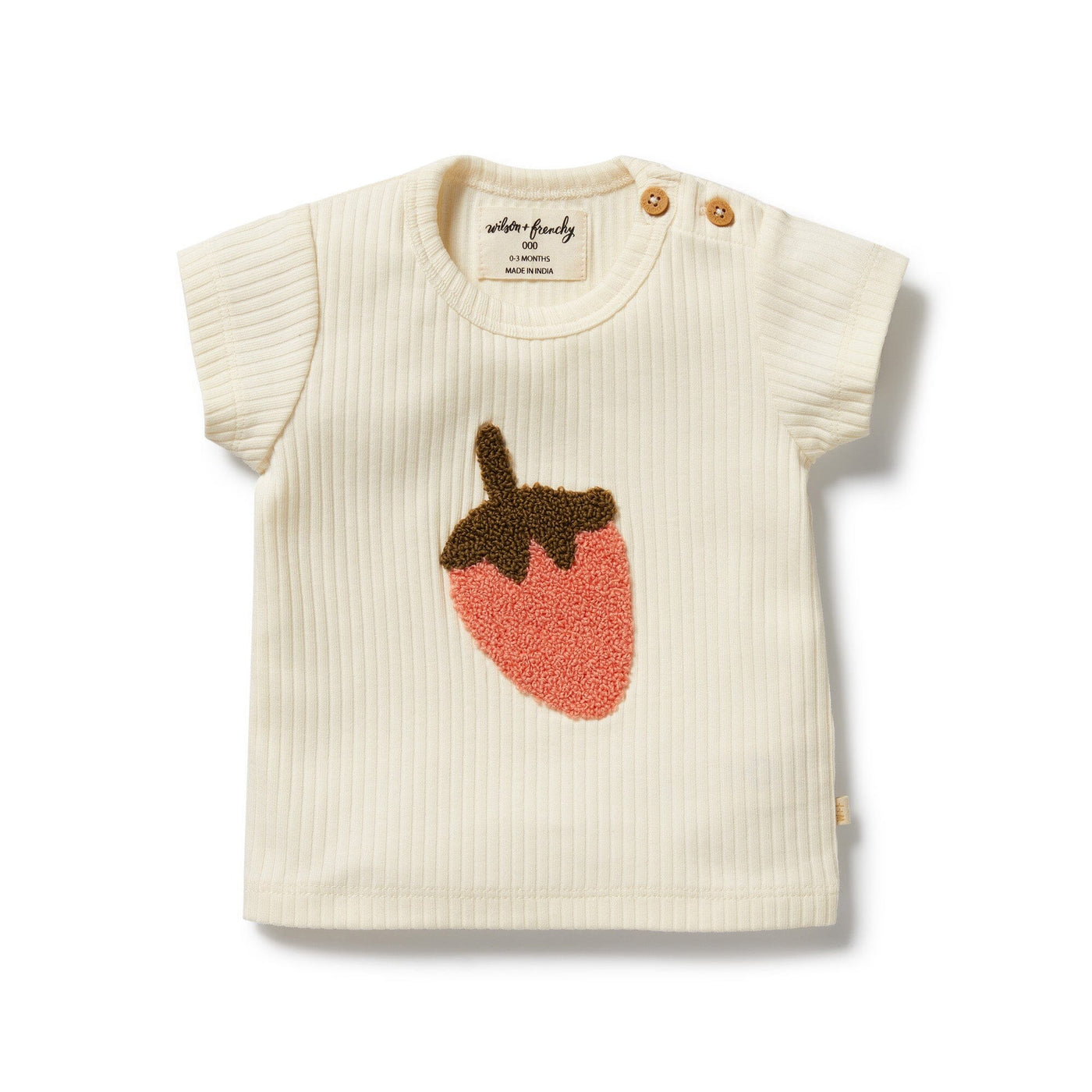 Wilson & Frenchy - Strawberry Kisses Embroidered Organic Tee Short Sleeve T-Shirt Wilson & Frenchy 