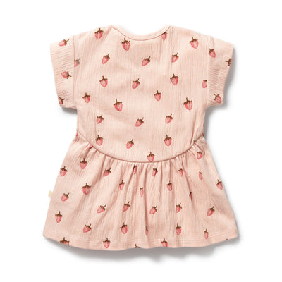 Wilson & Frenchy - Strawberry Kisses Organic Dress Short Sleeve Dress Wilson & Frenchy 