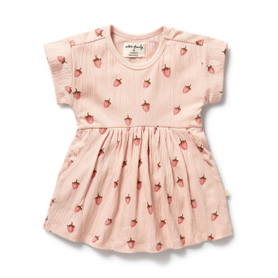 Wilson & Frenchy - Strawberry Kisses Organic Dress Short Sleeve Dress Wilson & Frenchy 