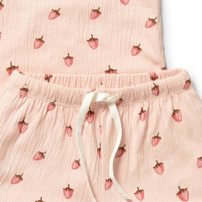 Wilson & Frenchy - Strawberry Kisses Organic Short Sleeved Pyjamas Short Sleeve Pyjamas Wilson & Frenchy 