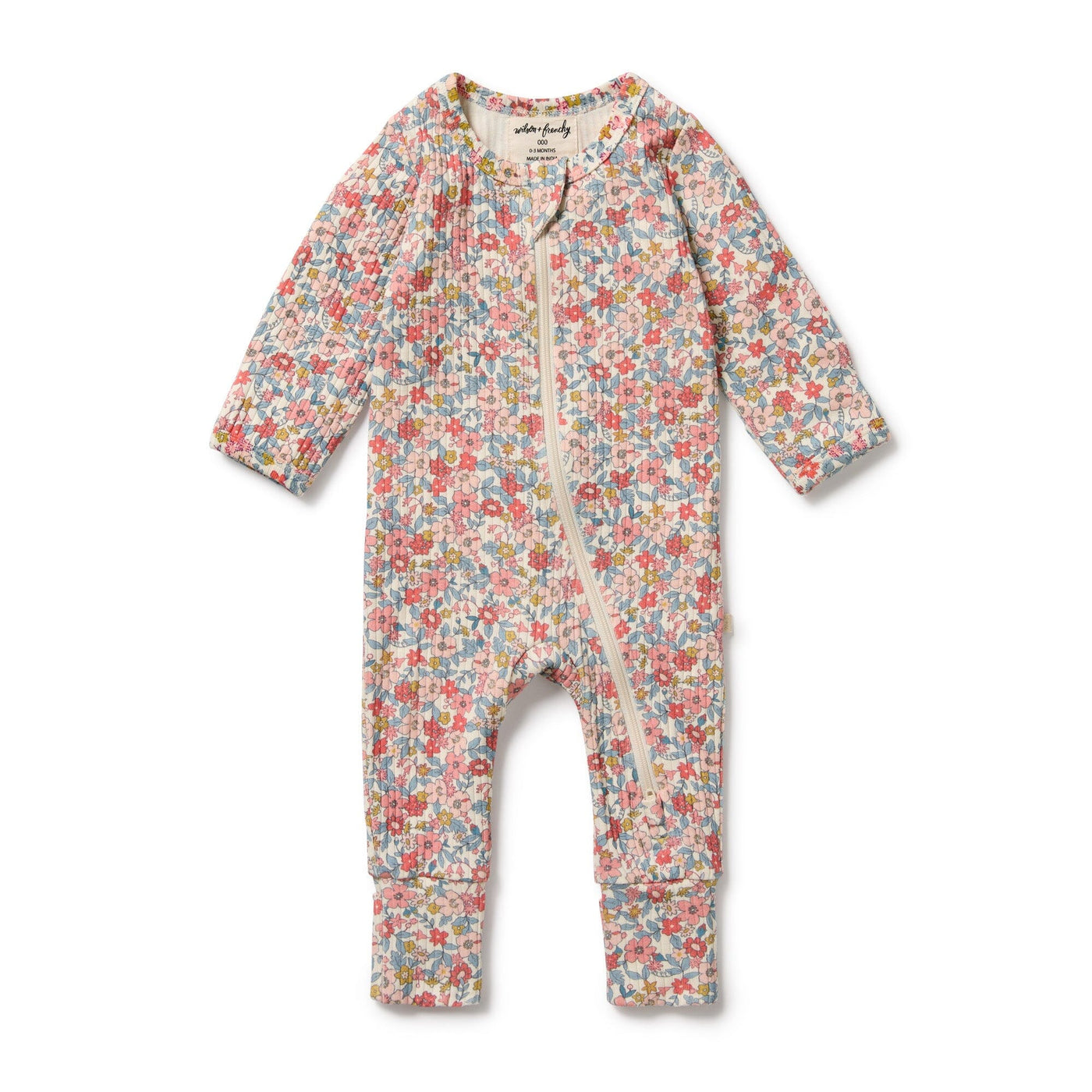 Wilson & Frenchy - Summer Bloom Organic Zipsuit with Feet Zipsuit Wilson & Frenchy 
