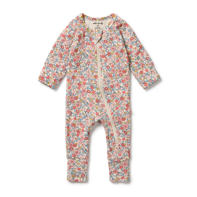Wilson & Frenchy - Summer Bloom Organic Zipsuit with Feet Zipsuit Wilson & Frenchy 
