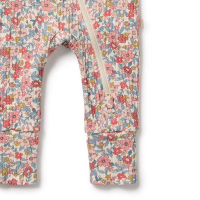 Wilson & Frenchy - Summer Bloom Organic Zipsuit with Feet Zipsuit Wilson & Frenchy 
