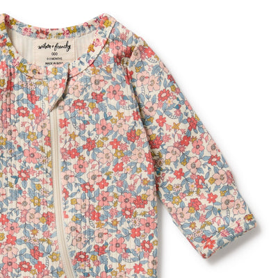 Wilson & Frenchy - Summer Bloom Organic Zipsuit with Feet Zipsuit Wilson & Frenchy 