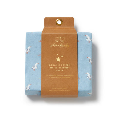 Wilson & Frenchy - Sunny Seagulls Organic Pointelle Bassinet Sheet Bassinet Sheet Wilson & Frenchy 