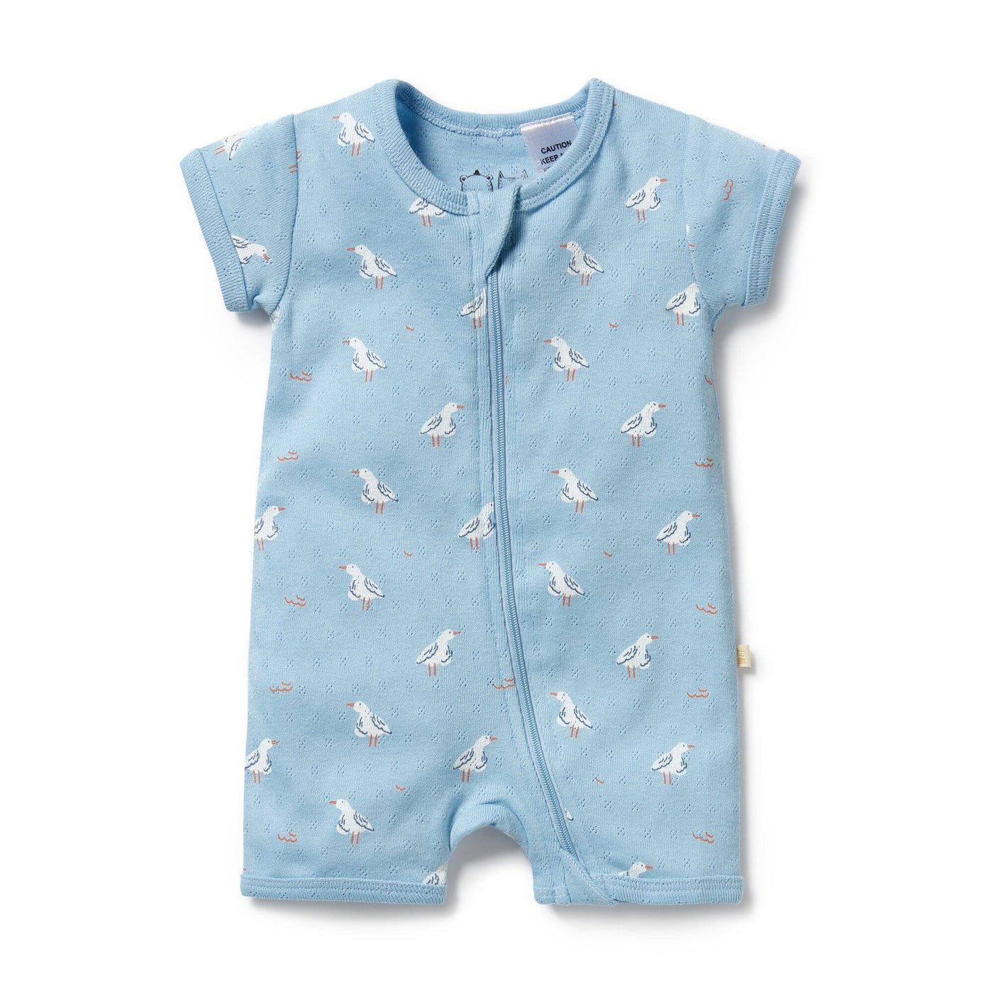 Wilson & Frenchy - Sunny Seagulls Organic Pointelle Boyleg Zipsuit Zipsuit Wilson & Frenchy 