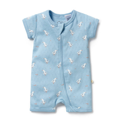 Wilson & Frenchy - Sunny Seagulls Organic Pointelle Boyleg Zipsuit Zipsuit Wilson & Frenchy 