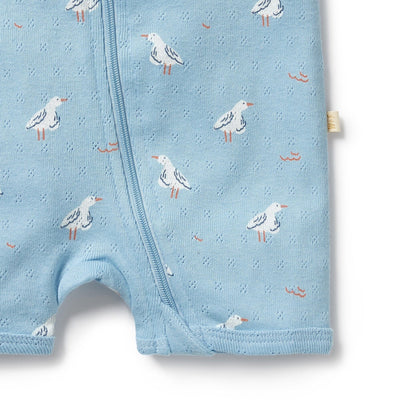 Wilson & Frenchy - Sunny Seagulls Organic Pointelle Boyleg Zipsuit Zipsuit Wilson & Frenchy 