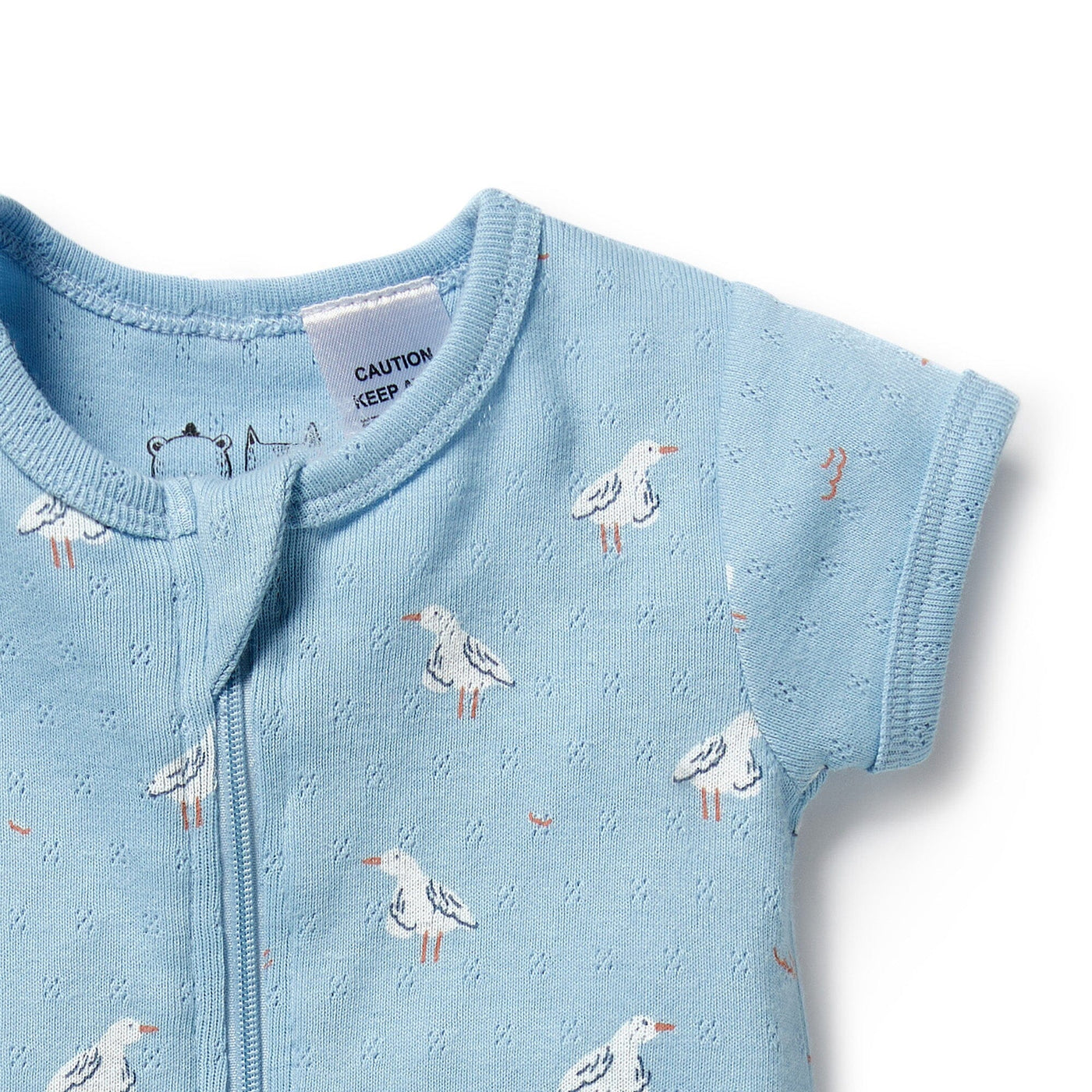 Wilson & Frenchy - Sunny Seagulls Organic Pointelle Boyleg Zipsuit Zipsuit Wilson & Frenchy 