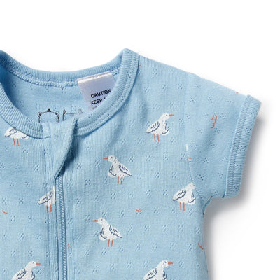 Wilson & Frenchy - Sunny Seagulls Organic Pointelle Boyleg Zipsuit Zipsuit Wilson & Frenchy 