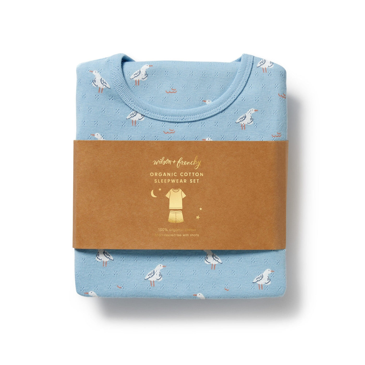 Wilson & Frenchy - Sunny Seagulls Organic Pointelle Short Sleeved Pyjamas Short Sleeve Pyjamas Wilson & Frenchy 