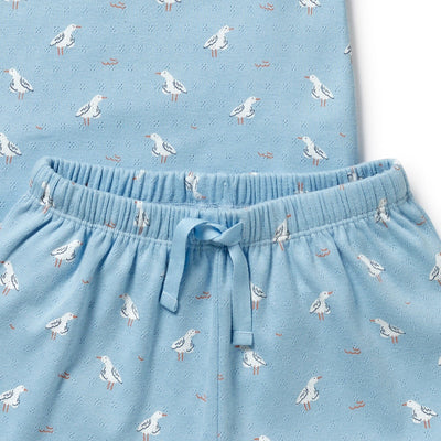 Wilson & Frenchy - Sunny Seagulls Organic Pointelle Short Sleeved Pyjamas Short Sleeve Pyjamas Wilson & Frenchy 