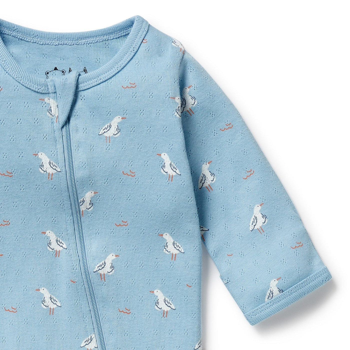 Wilson & Frenchy - Sunny Seagulls Organic Pointelle Zipsuit with Feet Zipsuit Wilson & Frenchy 