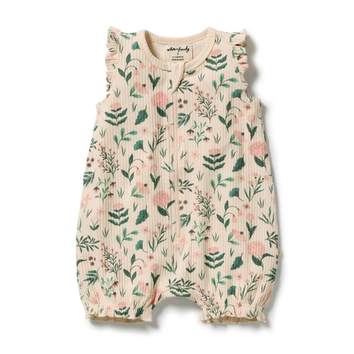 Wilson & Frenchy - Sweet Bloom Organic Ruffle Zipsuit