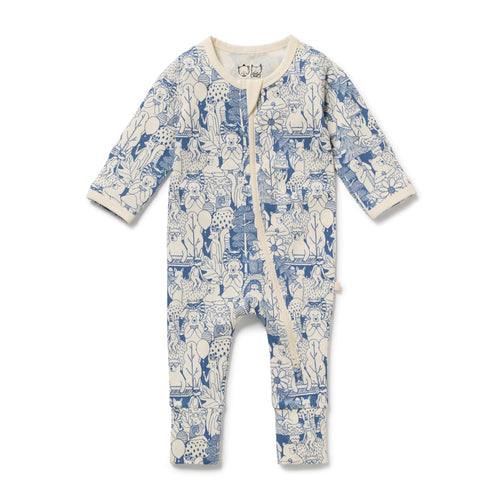 Wilson & Frenchy - Woodland Adventures Organic Zipsuit with Feet