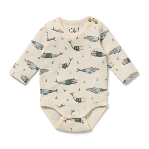 Wilson & Frenchy - Woolly Whales Organic Bodysuit