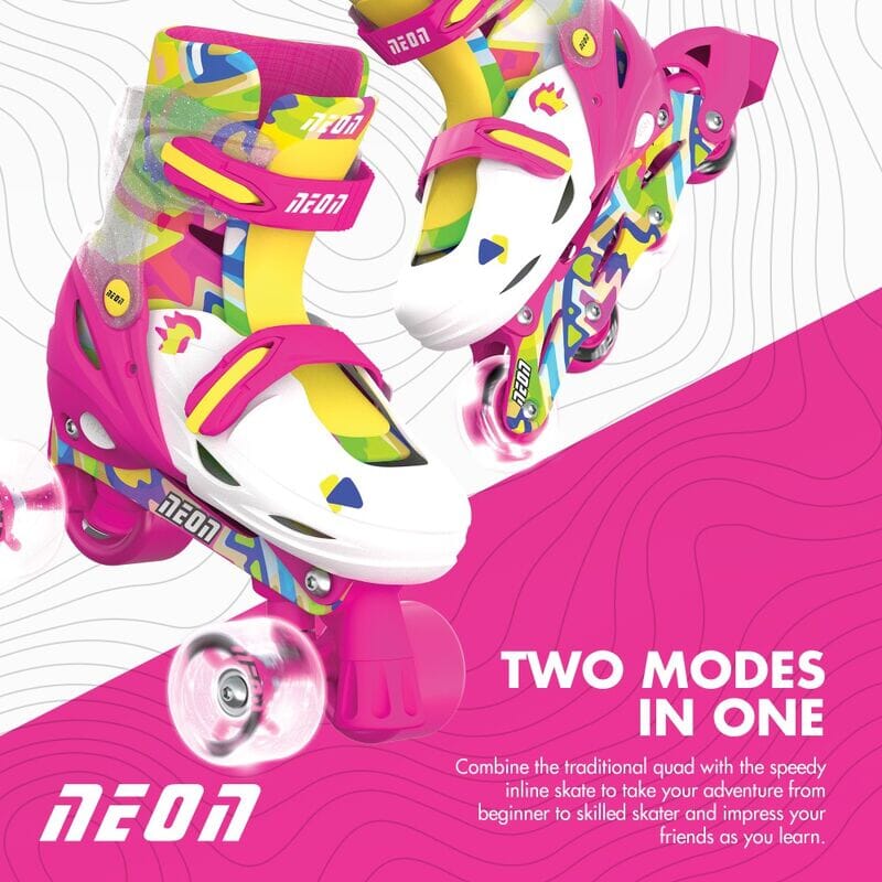 Yvolution - Neon Combo Skates | Pink & Yellow (3-6) Bikes Yvolution 