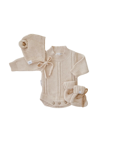 Ziggy Lou Heirloom Romper - Biscotti Fleck Romper Ziggy Lou 